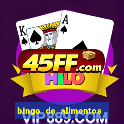 bingo de alimentos saludables para imprimir